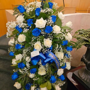 Blue & White Remembrance Standing Spray