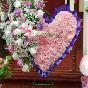 Blushing Devotion Standing Heart – Funeral Tribute